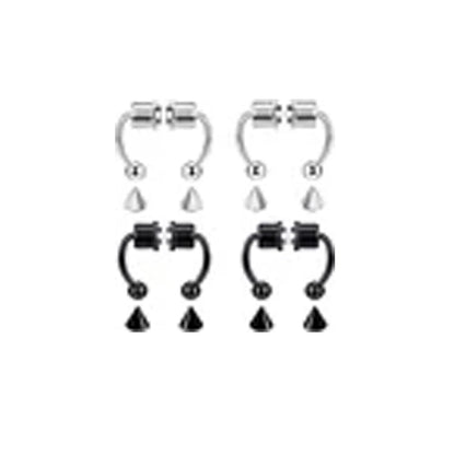 Women Fake Piercing Nose Ring Hoop Septum Non Piercing Nose Clip Rock HipHoop Stainless Steel Magnet Fashion Punk Body Jewelr