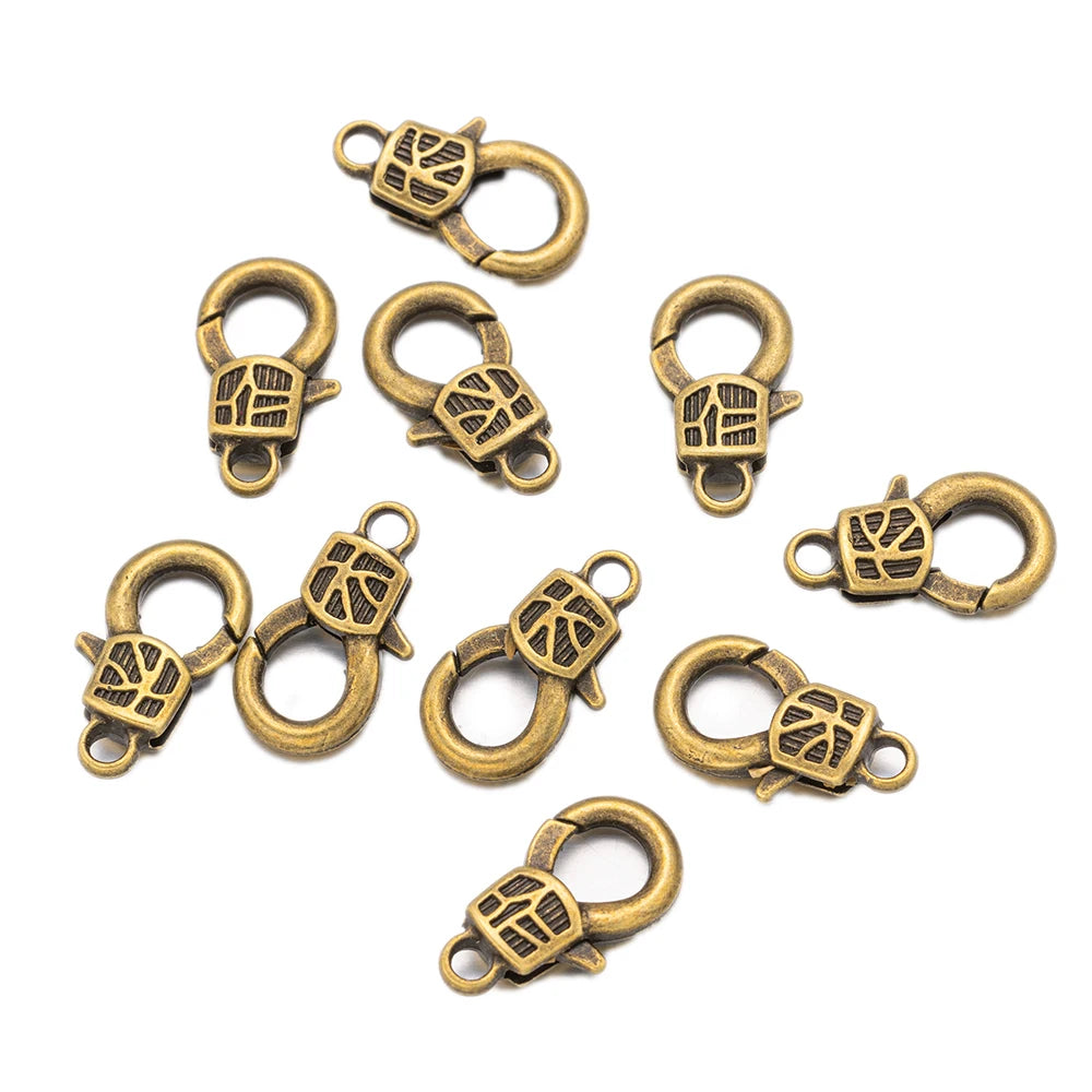 20pcs Silver Large Heart Lobster Claw Clasps Vintage Clips Hooks for DIY Jewelry Bracelet Necklace Keychain Making Findings