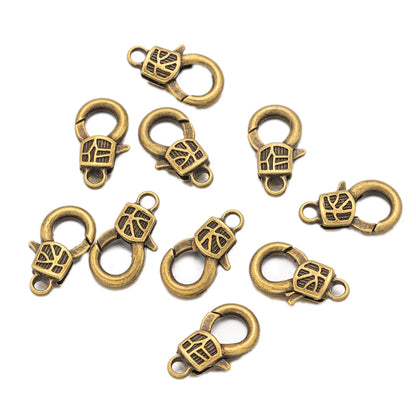20pcs Silver Large Heart Lobster Claw Clasps Vintage Clips Hooks for DIY Jewelry Bracelet Necklace Keychain Making Findings