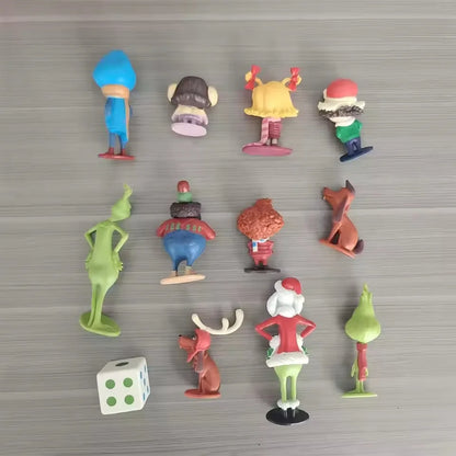 12pcs/set How the Stole Christmas Grinch-ed Figure Collection Model Toys