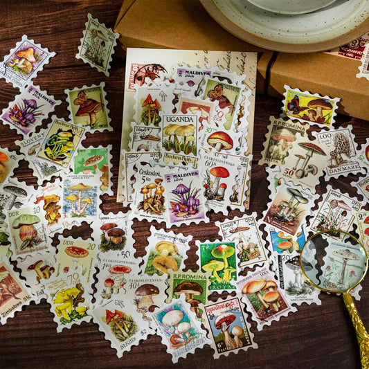 50 sheets Philatelic museum series Postage stamp theme stickers Scrapbooking Material handmade Diary Album Junk Journal Suppl