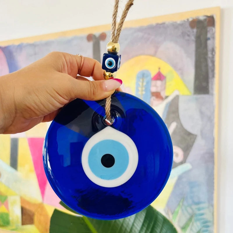 Evil Eye Wall Hanging Glass Blue Eye Wall Charm Home Decor Home Gift Idea House Protection Turkish Evil Eye Gift Wall Decorat