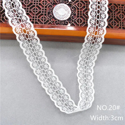 Best Selling 10yards 38kinds Color White Lace Ribbon Woven Band French African Lace Wedding Fabric DIY Clothing/gift Wrapping