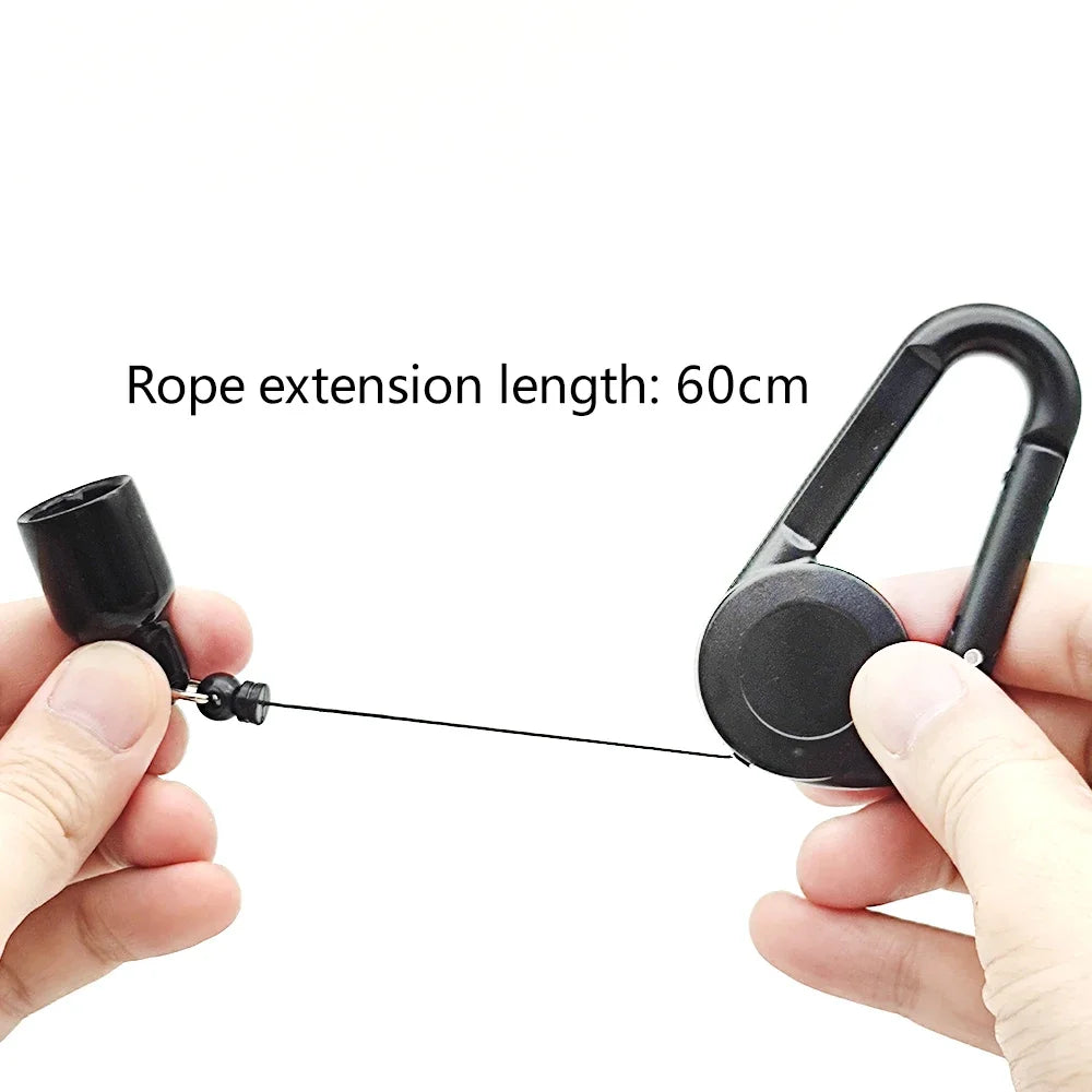 1PCS Lighter Holder Sleeve Clip With Retractable Keychain Lighter Protective Cover Carabiner Windproof Smoking Accessories