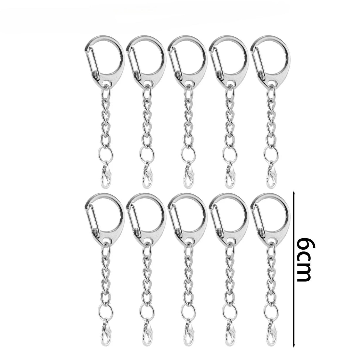 C Shaped Clasps Key Ring Lobster Clasp Keychains Connector Hook For DIY Jewelry Making Finding Key Chain Accessories