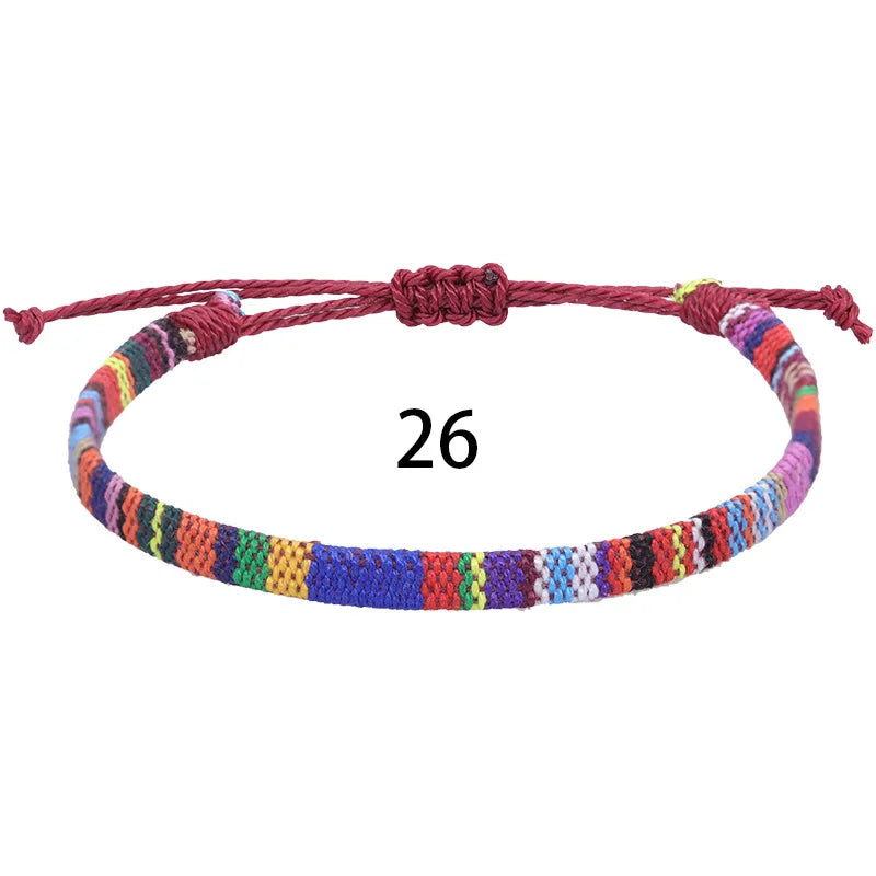 Anklets For Women Woven Fabric Foot Leg Bracelet Men Handmade Rope Braid Knot Beach Barefoot Weave Ethnic Boho Adjustable Cha