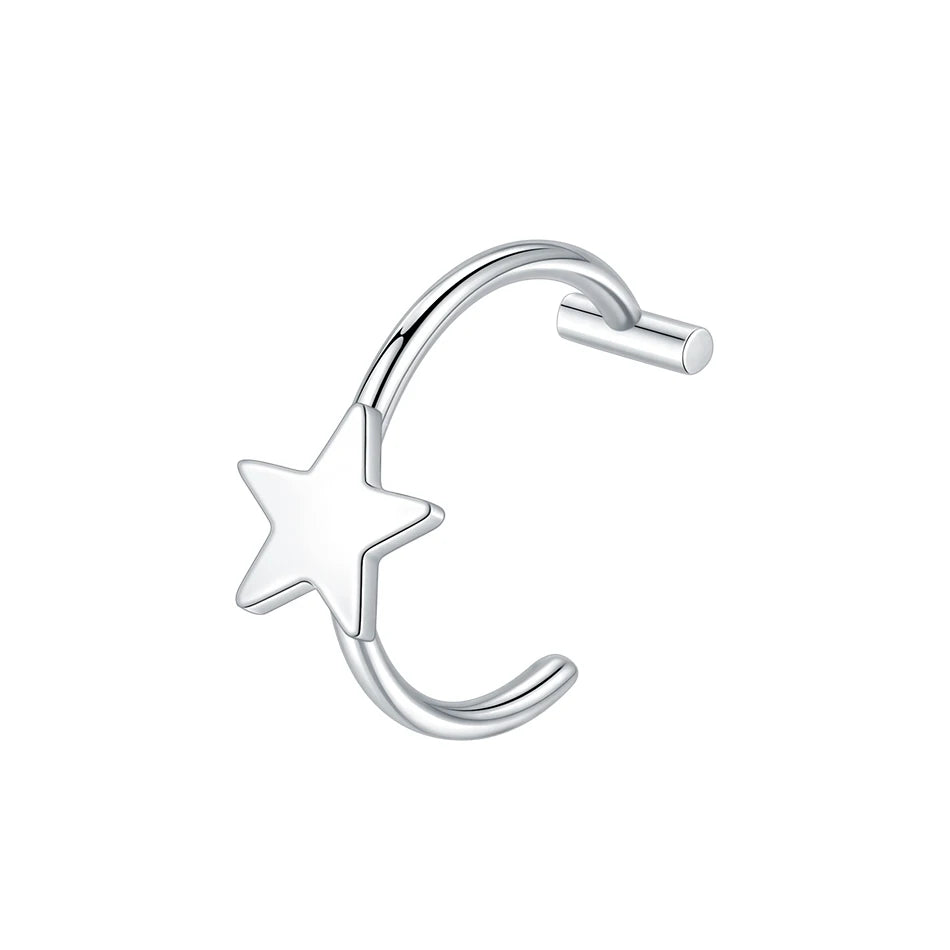 1PC Stainless Steel Fake Nose Ring Hoop Septum Rings Non-Pierced C Clip Lip Ring Earring Fake Nose Piercings Women Body Jewel