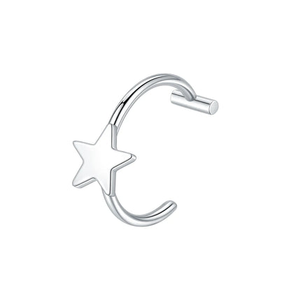 1PC Stainless Steel Fake Nose Ring Hoop Septum Rings Non-Pierced C Clip Lip Ring Earring Fake Nose Piercings Women Body Jewel