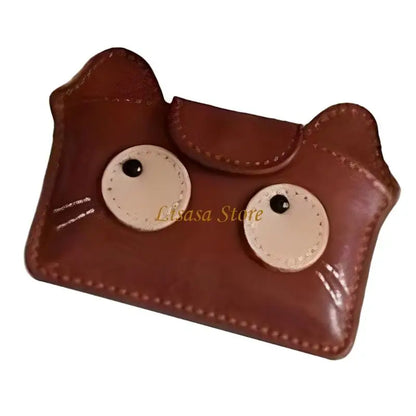 M6CC Lightweight Vintage Cats Print PU Card Wallet With Expandable Capacity For Credit Cards