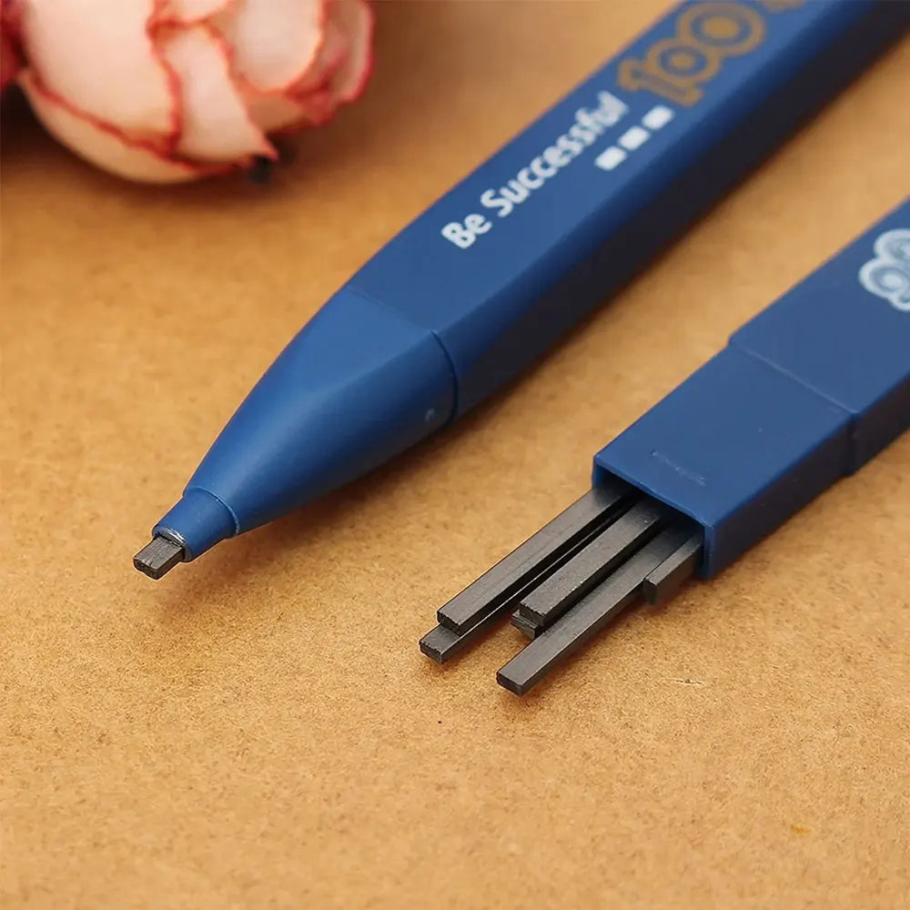 2B Mechanical Pencil Set, Including 1 Pencil and 6 Lead Pieces, Black Lead, No-Sharpening Lead (Color Random). - 2B