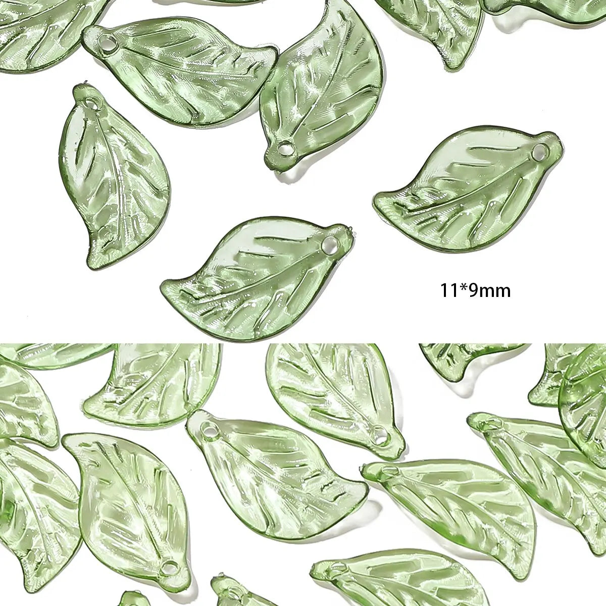 100pcs Acrylic Mini Small Tree Leaf Hand Beaded DIY Handmade Necklace Earrings Loose Bead Separated Bead Jewelry Accessory Ma