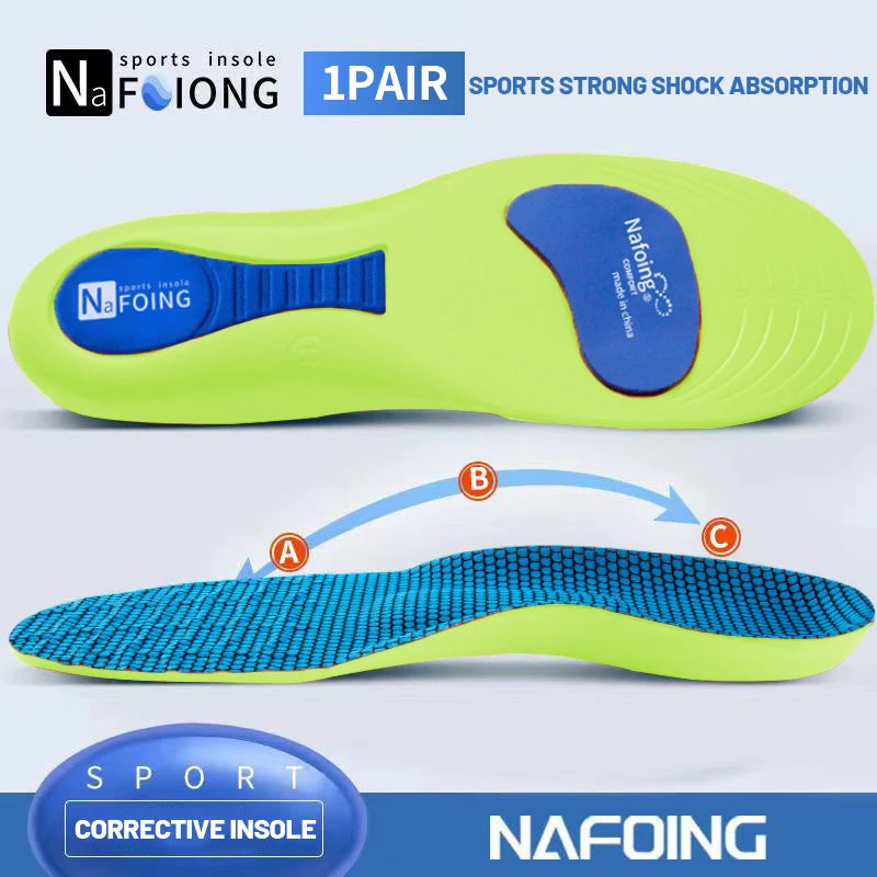 Orthopedic Insoles for Feet Sport Shock-absorbing Insole for Shoes Arch Support Plantar Fasciitis Templates Pads Men Women So