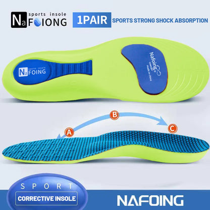 Orthopedic Insoles for Feet Sport Shock-absorbing Insole for Shoes Arch Support Plantar Fasciitis Templates Pads Men Women So
