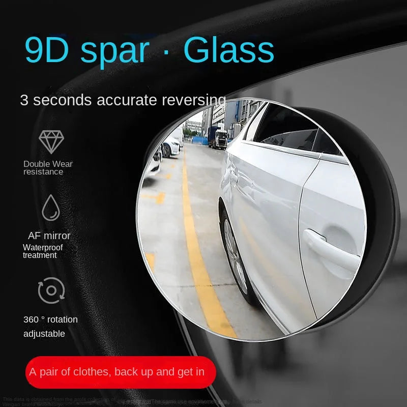 Car Blind Spot Rear View Mirror Wide Angle 360 Degree Adjustable Small Round Mirror Car Reverse Auxiliary Rearview Convex Mir