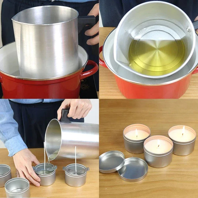 Candle Making Supplies Kit DIY Candle Wax Melting Tools Handmade Aromatherapy Jars Mould Wicks Sticker DIY Candle Making Tool