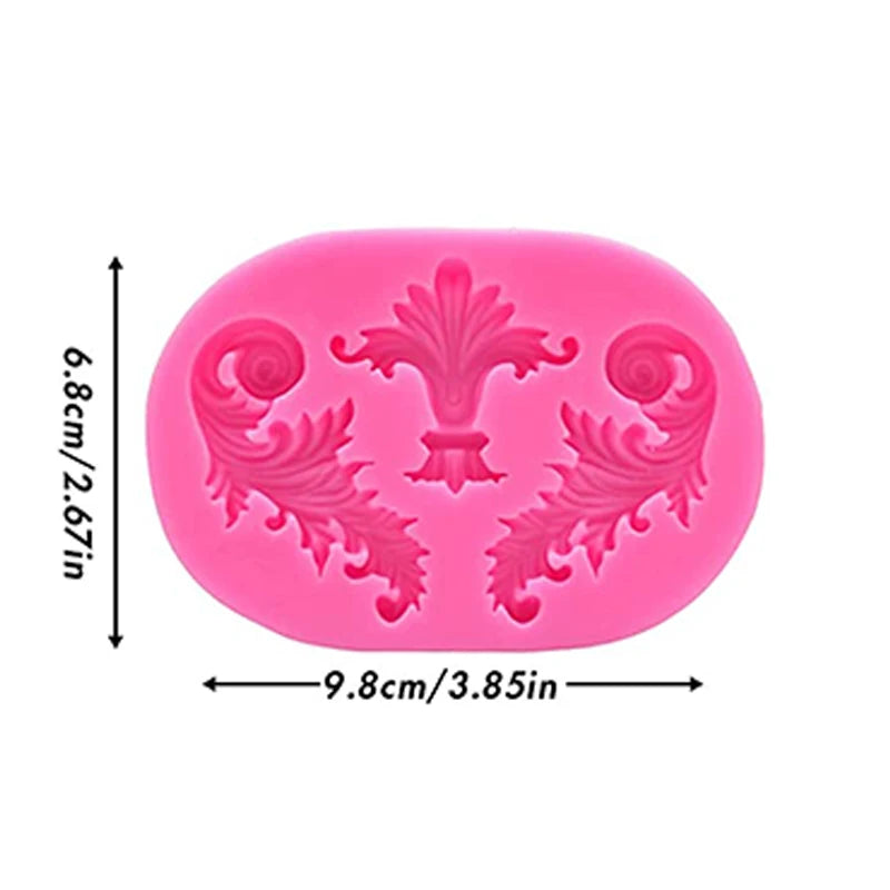Baroque Style Curlicues Scroll Lace Fondant Silicone Mold Cake Border Decoration Cupcake Top Decoration Mold - 10