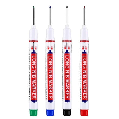 4Pcs/Set 20mm Deep Hole Long Nib Head Markers For Metal Perforating Pen Waterproof Bathroom Woodworking Decoration Multi-Purp