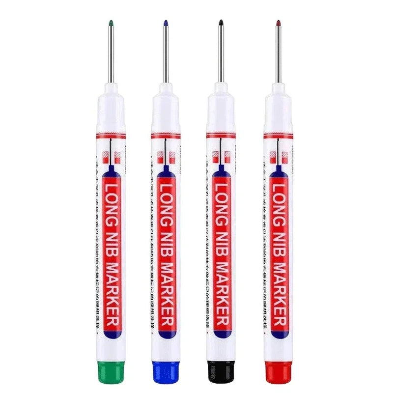 4Pcs/Set 20mm Deep Hole Long Nib Head Markers For Metal Perforating Pen Waterproof Bathroom Woodworking Decoration Multi-Purp