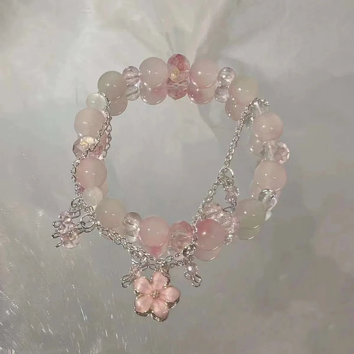 New Simple Beads Crystal Bracelet For Women Girls Korean ins Flower Fox Feather Tassel Bracelets Best Friend Jewelry Gifts 20