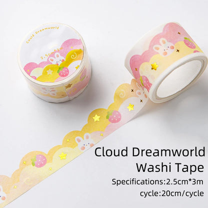 8 Rolls Washi Tape Set Kawaii Cloud Stickers Stationery Masking Tape for DIY Arts Crafts Gift Wrapping Journaling Scrapbookin