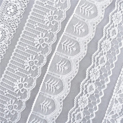 Best Selling 10yards 38kinds Color White Lace Ribbon Woven Band French African Lace Wedding Fabric DIY Clothing/gift Wrapping