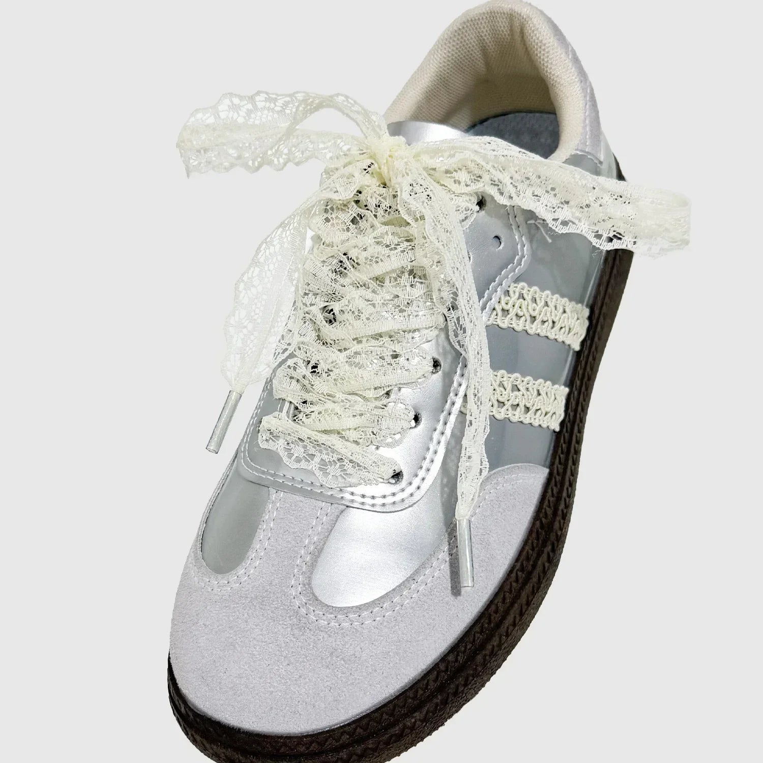 Lace Shoelaces for Women Casual Shoes 2.9CM Width Flat Shoelace for Sneakers Black White Shoe Laces Accessorices