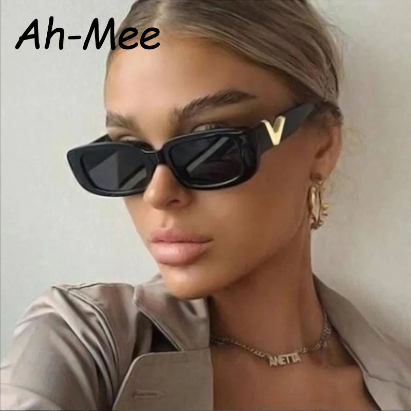 Fashion Rectangle Sunglasses Women Vintage Small Frame Sun Glasses Ladies Classic Black Square Eyeglasses Oculos