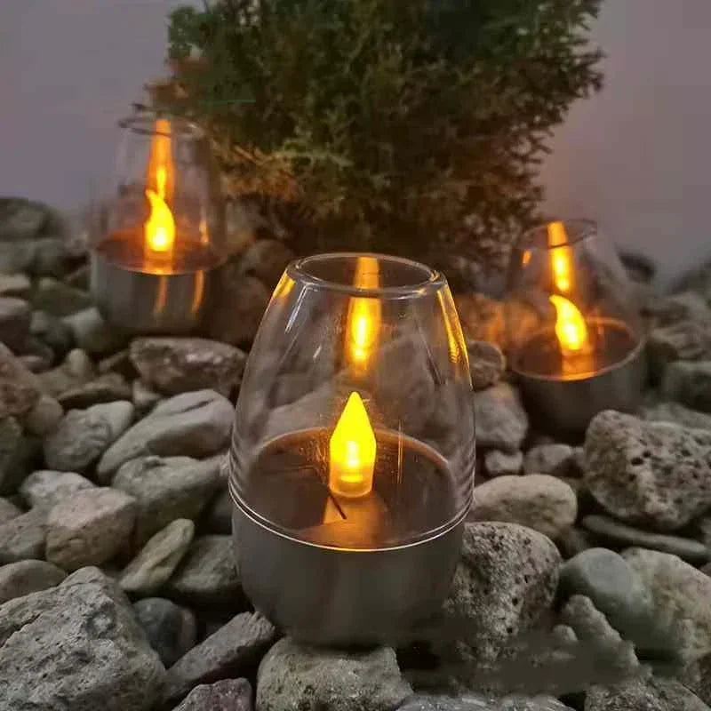 LED Solar Candles Light Flameless Rechargeable Night Light For Wedding Party Garden Decor Outdoor Waterproof Solar Candles La