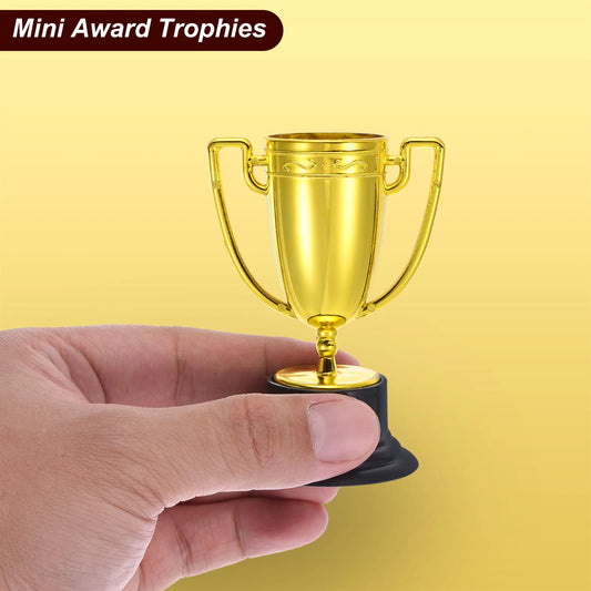 40/48/60/100pcs Mini Gold Trophies Award Plastic Small Trophy Cups Soccer Golden Cup First Place Winner Award Trophies Prize