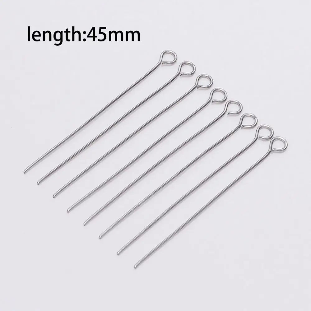 100pcs Stainless steel Eye Head Pins Metal Eye Pins For Jewelry Making Findings Diy Earrings Pendant Jewelry Pins Supplies - 