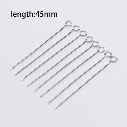 100pcs Stainless steel Eye Head Pins Metal Eye Pins For Jewelry Making Findings Diy Earrings Pendant Jewelry Pins Supplies - 