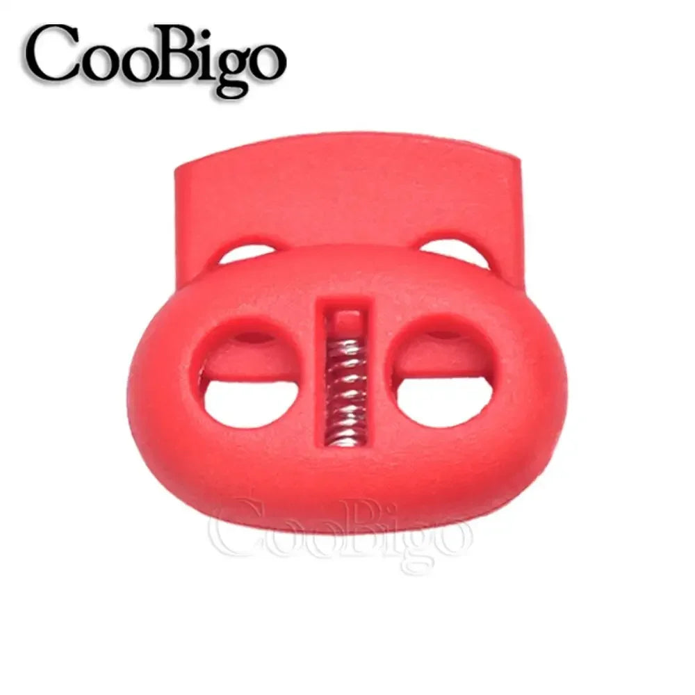 12pcs Plastic Stopper Cord Lock Bean Toggle Clip Apparel Shoelace Sportswear Rope Paracord Lanyard Accessories Colorful 5mm H