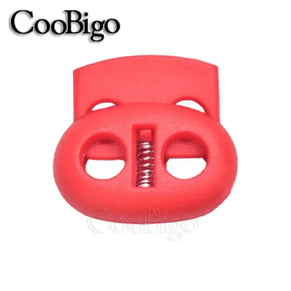 12pcs Plastic Stopper Cord Lock Bean Toggle Clip Apparel Shoelace Sportswear Rope Paracord Lanyard Accessories Colorful 5mm H
