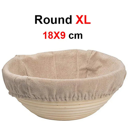 Handmade Rattan Bread Proofing Basket Natural Fermentation Sourdough Banneton Bread Basket Dough Rattan Wicker Baking Bowl - 