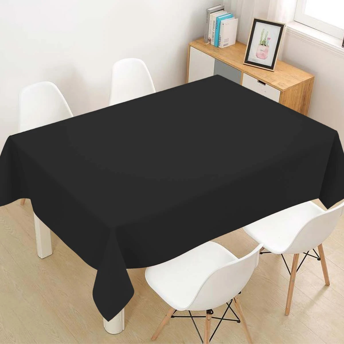 183×137cm Black Table Cover Disposable Plastic Tablecloth for Wedding Decoration Birthday Party Supplies Table Decor