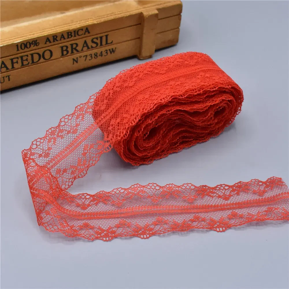 10Yards Lace Ribbon 40mm Wide White African Lace Fabric for Sewing Clothes Embroidered Lace for Crafts Trim Underwear Diy Tul