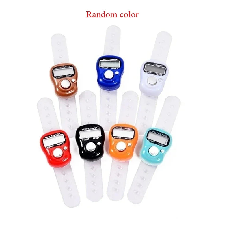 2PCS Mini Electronic Finger Counter Hand Tally Clicker Counter Ring Digital Counters Knitting Row Counter Stroke Contador