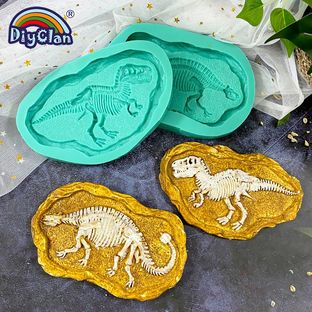 Dinosaur Skeleton Specimen Silicone Mold Tyrannosaurus Ankylosaurus Specimen Model Gypsum Resin Handmade Epoxy Mold Handicraf
