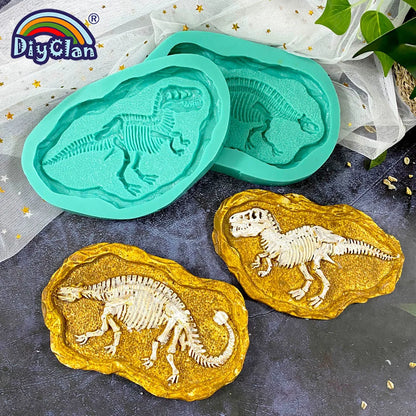 Dinosaur Skeleton Specimen Silicone Mold Tyrannosaurus Ankylosaurus Specimen Model Gypsum Resin Handmade Epoxy Mold Handicraf