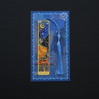 1 Pcs Lytwtw's Creative Metal Book Mark Vintage Oil Painting Bookmark Office School Supplies Funny Gift Stationery Items