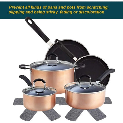 Pot and Pan Protectors, Set of 12 and 3 Different Size, Pot Dividers Pads/Stacking Pan Protectors/Pan Separators Pads