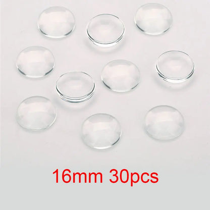 1pack Oval Round Glass Cabochon 30x40mm 6mm 8mm 10mm 12mm 18mm 20mm 25mm 30mm Transparent Clear Flatback Cameo Jewelry Making