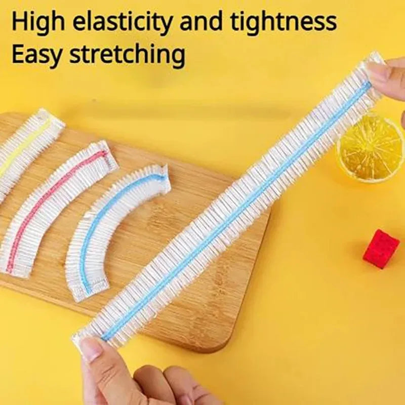 500/100Pcs Colorful Disposable Food Cover Lid Elastic Wrap Fresh Film Bag Disposable Cling Cover Bowl Cover Kitchen Storage B