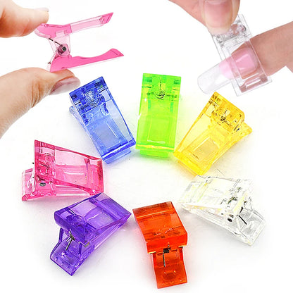Acrylic Nail Clip Transparent Gel Quick Building Nail Tips Clips Fingernail Extension UV Clamps Manicuring Art Builder Tools 