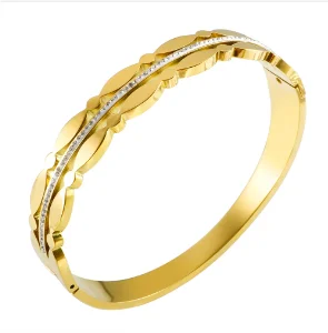 Stainless Steel With Zirconia Bracelet Bangle Simple Jewelry