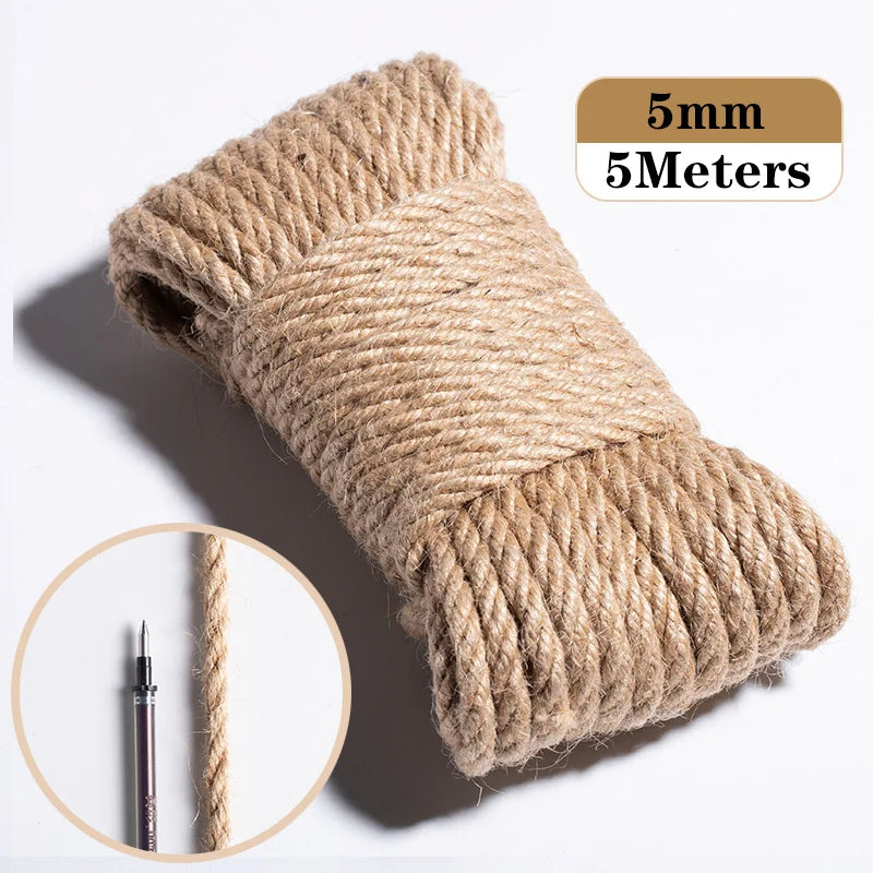 Natural Vintage Jute Rope Twine Roll Sewing Christmas Crafts Jute Cord Thread Wedding Handmade DIY Party Ribbon Bows Decorati