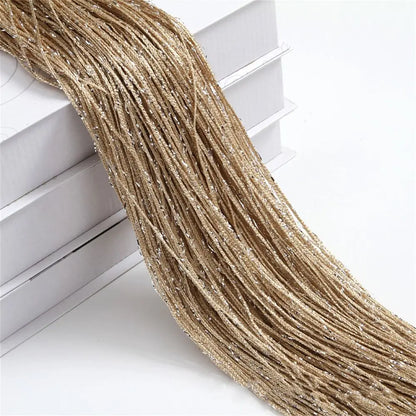 2M*1M String Curtain Panels Door Fly Screen Hanging Beaded Curtains Room Divider Net - champagne