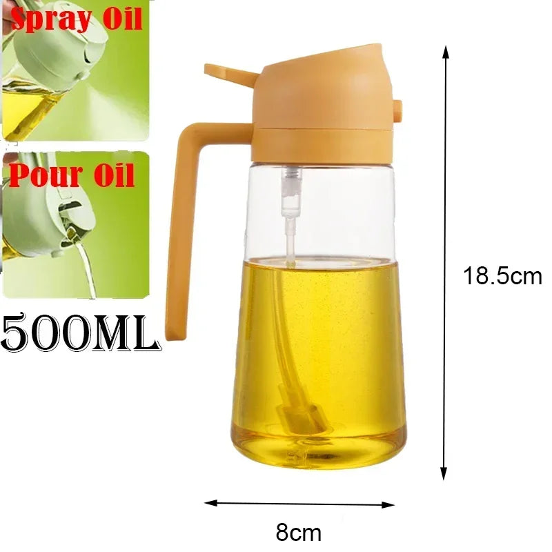 2 in 1 200/300/500ml Oil Spray for Kitchen Spray Oil Bottle Oil Washer Vinegar Soy Sauce Sprayer Containers Washer