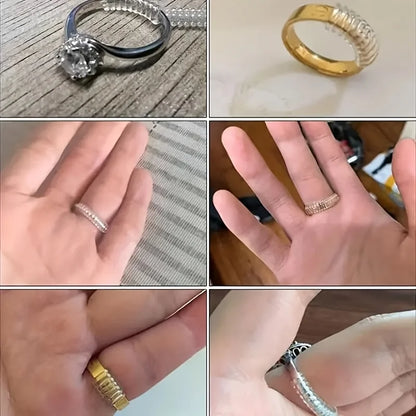 4pcs Ring Size Adjuster Invisible Jewelry Sizer Shrink Wrap Anti-fall Protection Ring Guard Ring Size Adjuster for Loose Ring