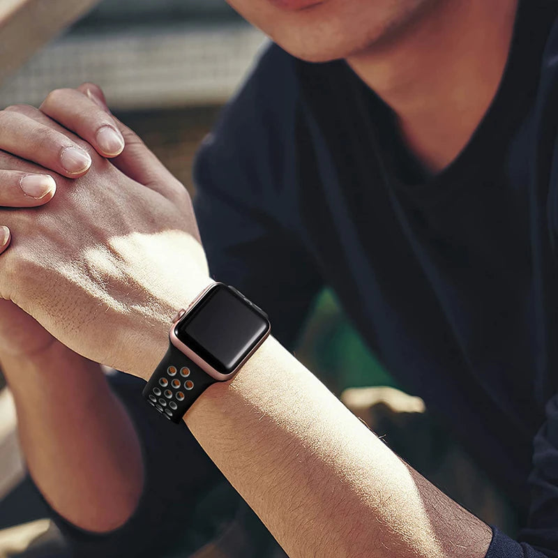 Sport Strap for Apple Watch Band 46mm 44mm 40mm 42-38-41mm 45mm Breathable Bracelet iWatch Series 10 9 8 7 6 SE 5 3 Ultra 2 4